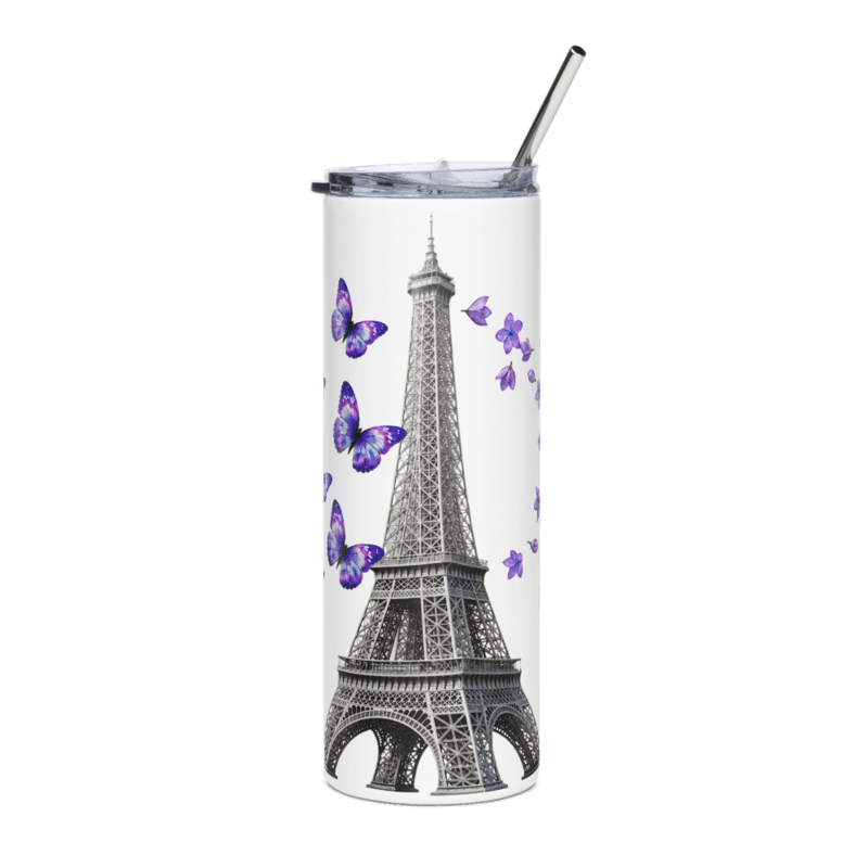 tsgabrielle® • Paris - La Tour Eiffel • Tumbler • Stainless Steel • White • 20 oz