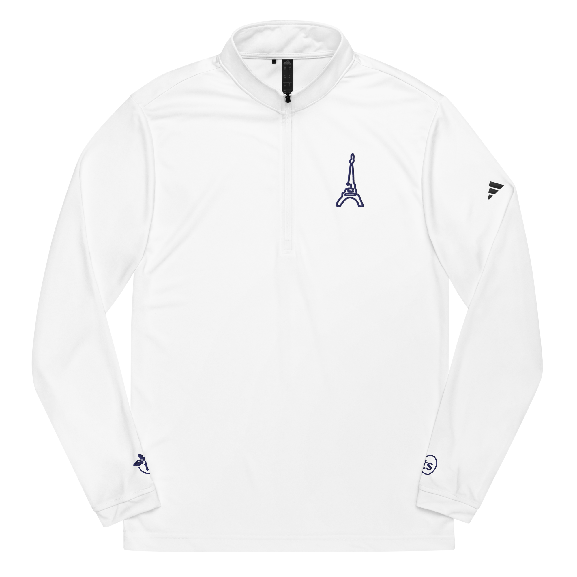 adidas® par tsgabrielle® • Hommes • Paris - La Tour Eiffel • Pull à fermeture éclair quarter zip • Blanc