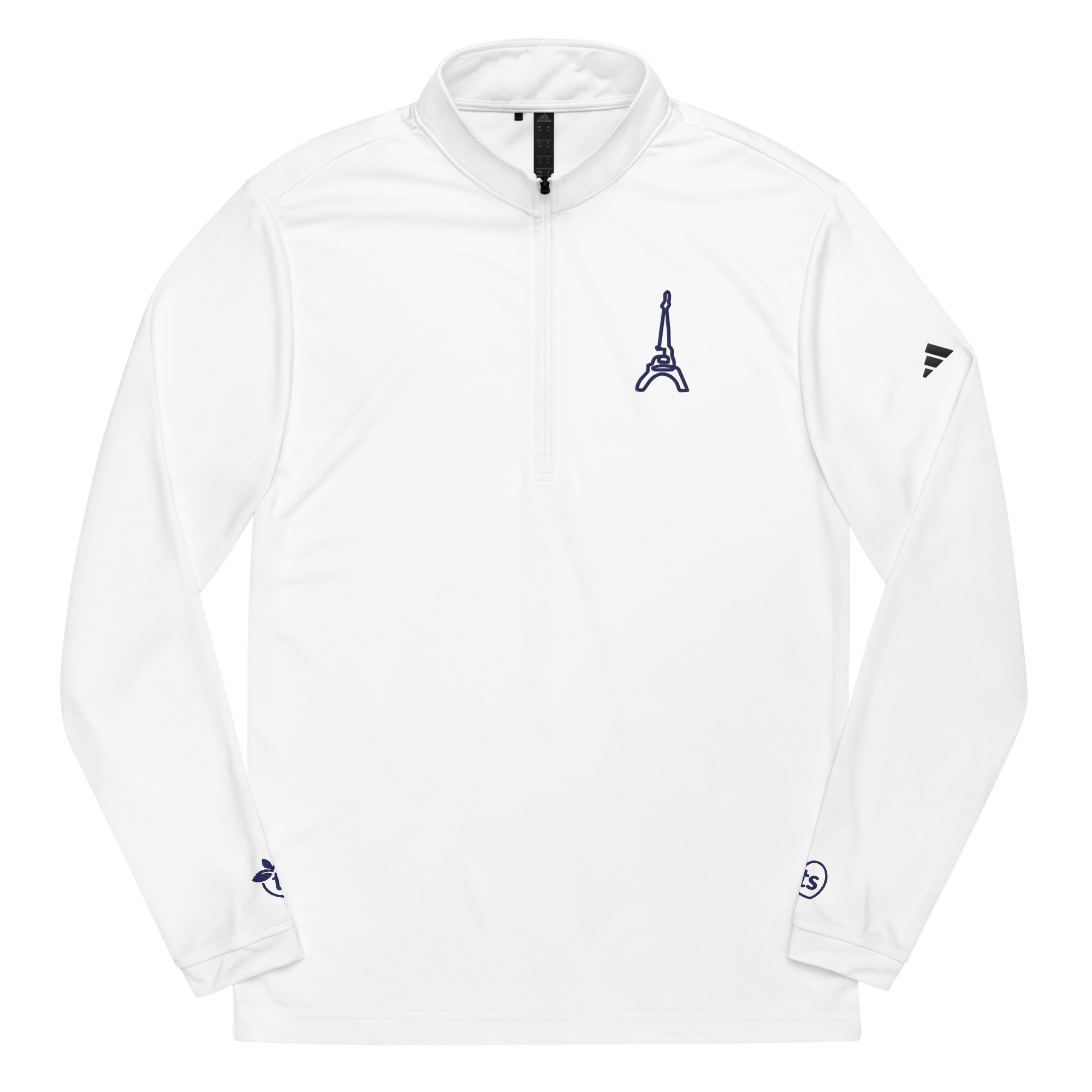 adidas® par tsgabrielle® • Hommes • Paris - La Tour Eiffel • Pull à fermeture éclair quarter zip • Blanc