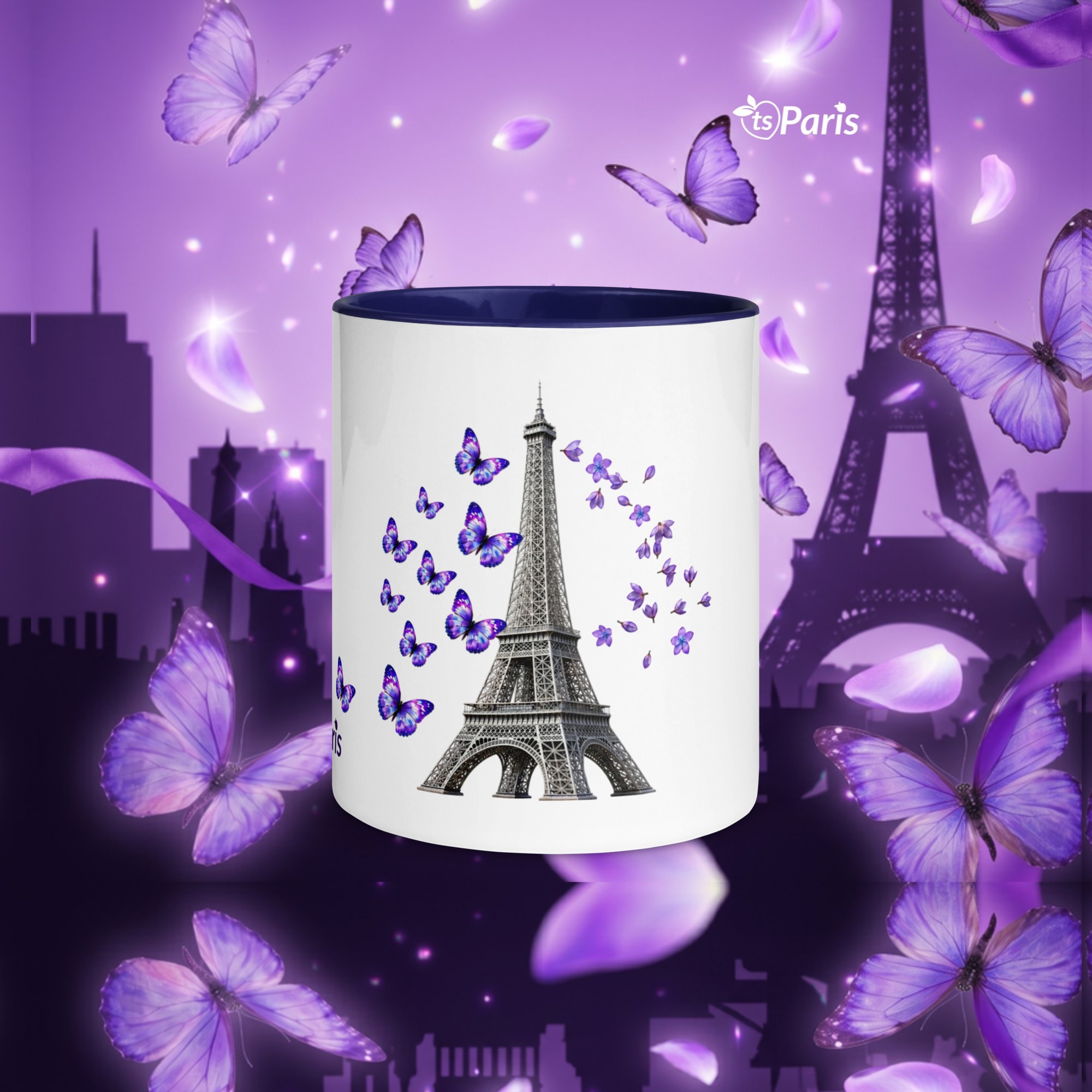 tsgabrielle® • Paris - La Tour Eiffel • Mug With Color Inside • Céramique • 11 oz - Dark Blue - View 10