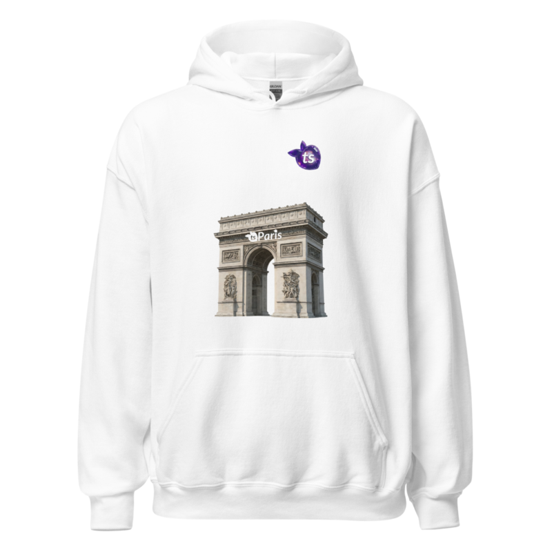 tsgabrielle® • Pour Lui• Paris - Arc de Triomphe • sweat a capuche • blanc