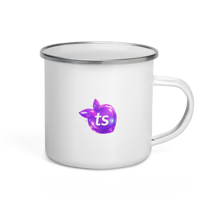 tsgabrielle® • Enamel mug • blanc • 12 oz