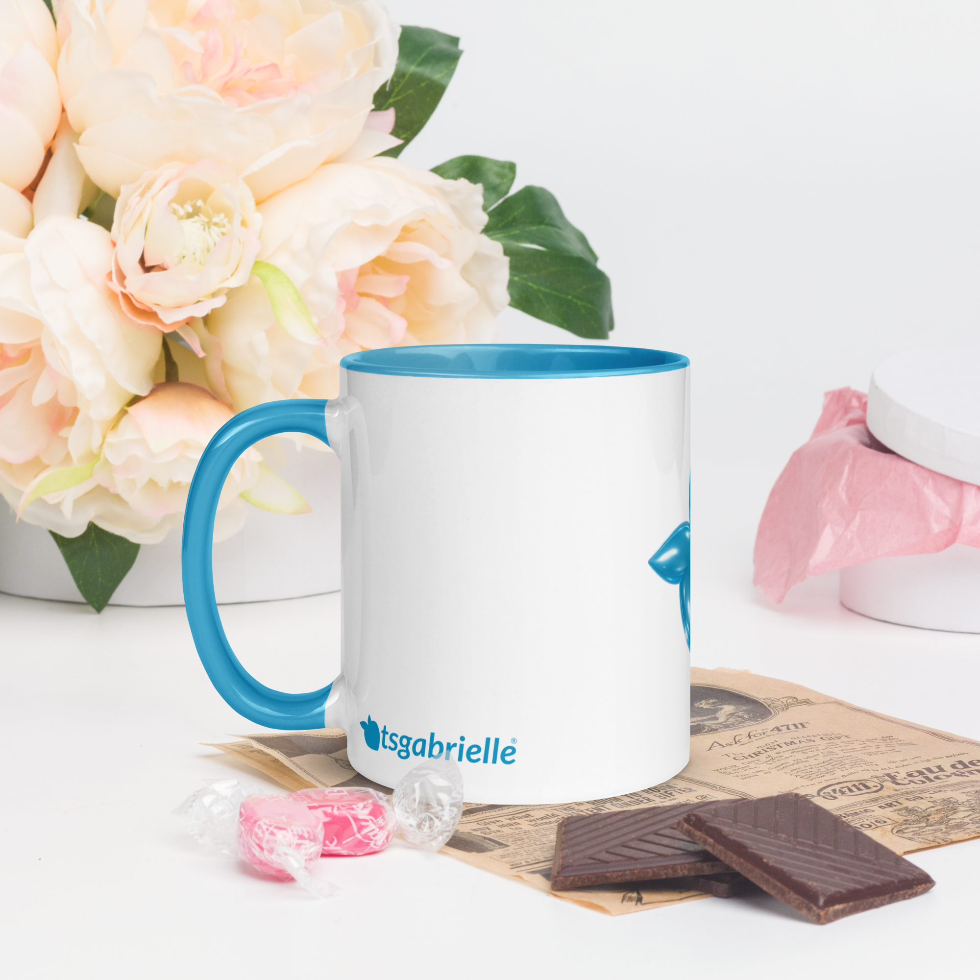 tsgabrielle® • Mug avec intérieur bleu clair • Céramique • 2 tailles - View 10