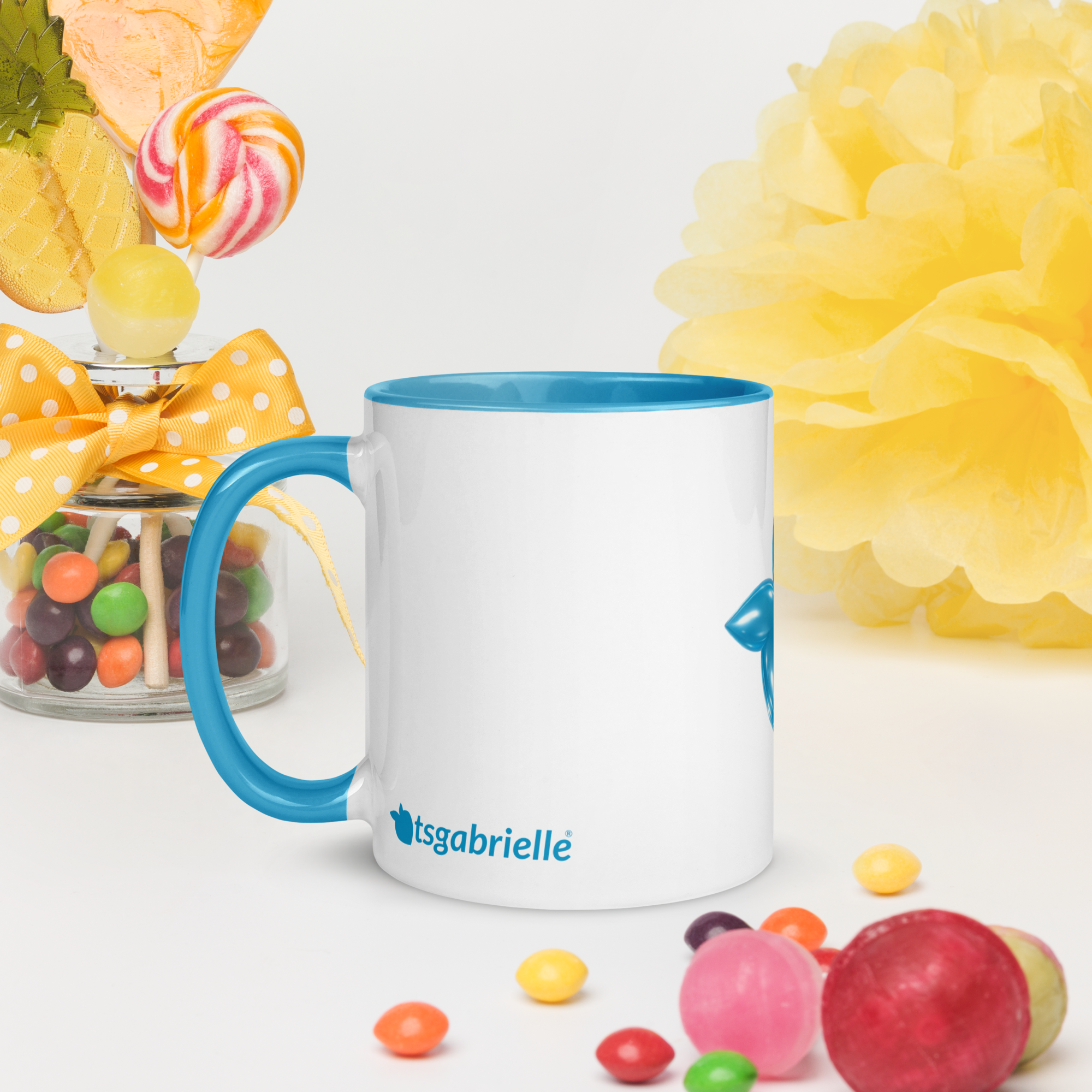 tsgabrielle® • Mug avec intérieur bleu clair • Céramique • 2 tailles - View 12