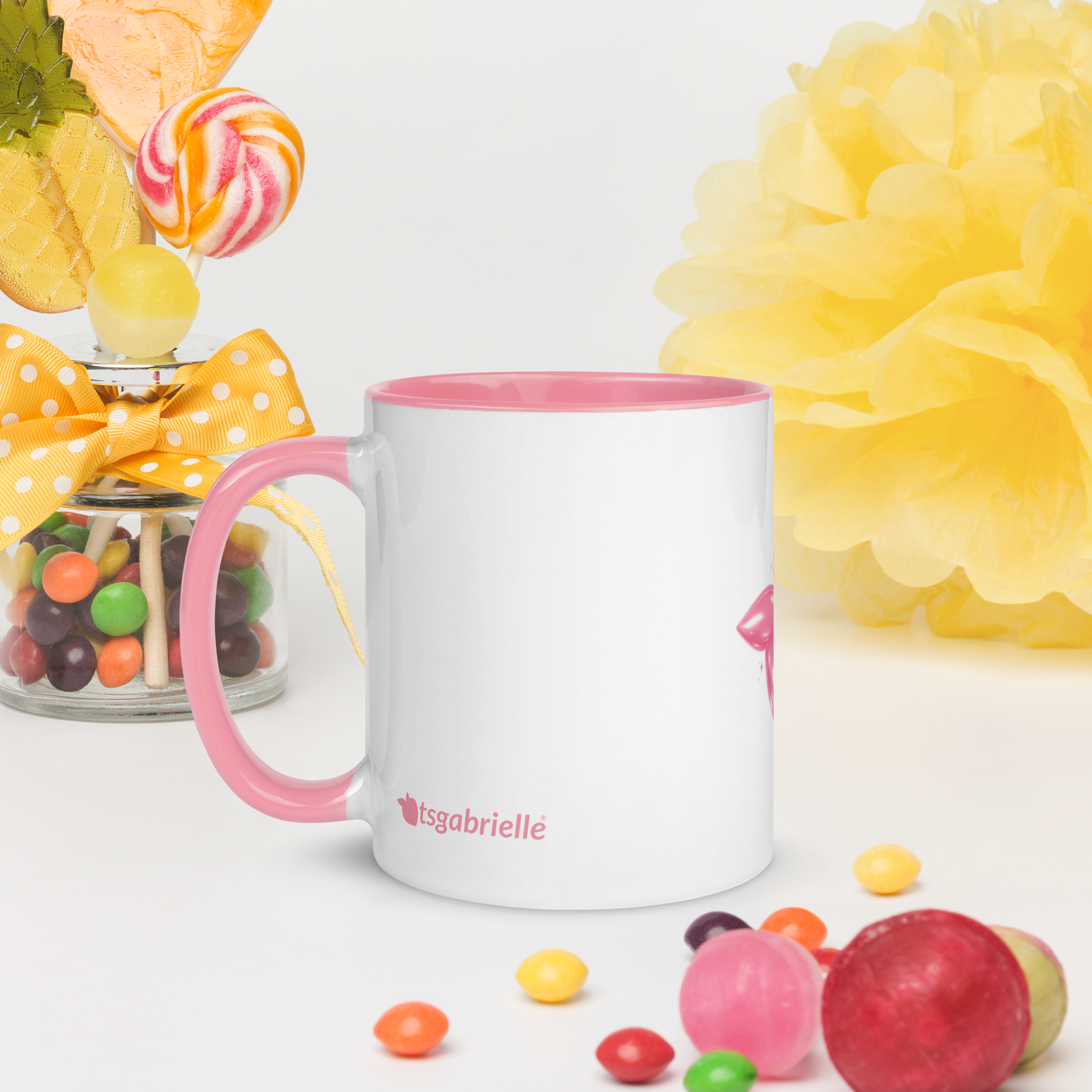 tsgabrielle® • Tasse avec intérieur rose • Céramique • 11 oz - View 8
